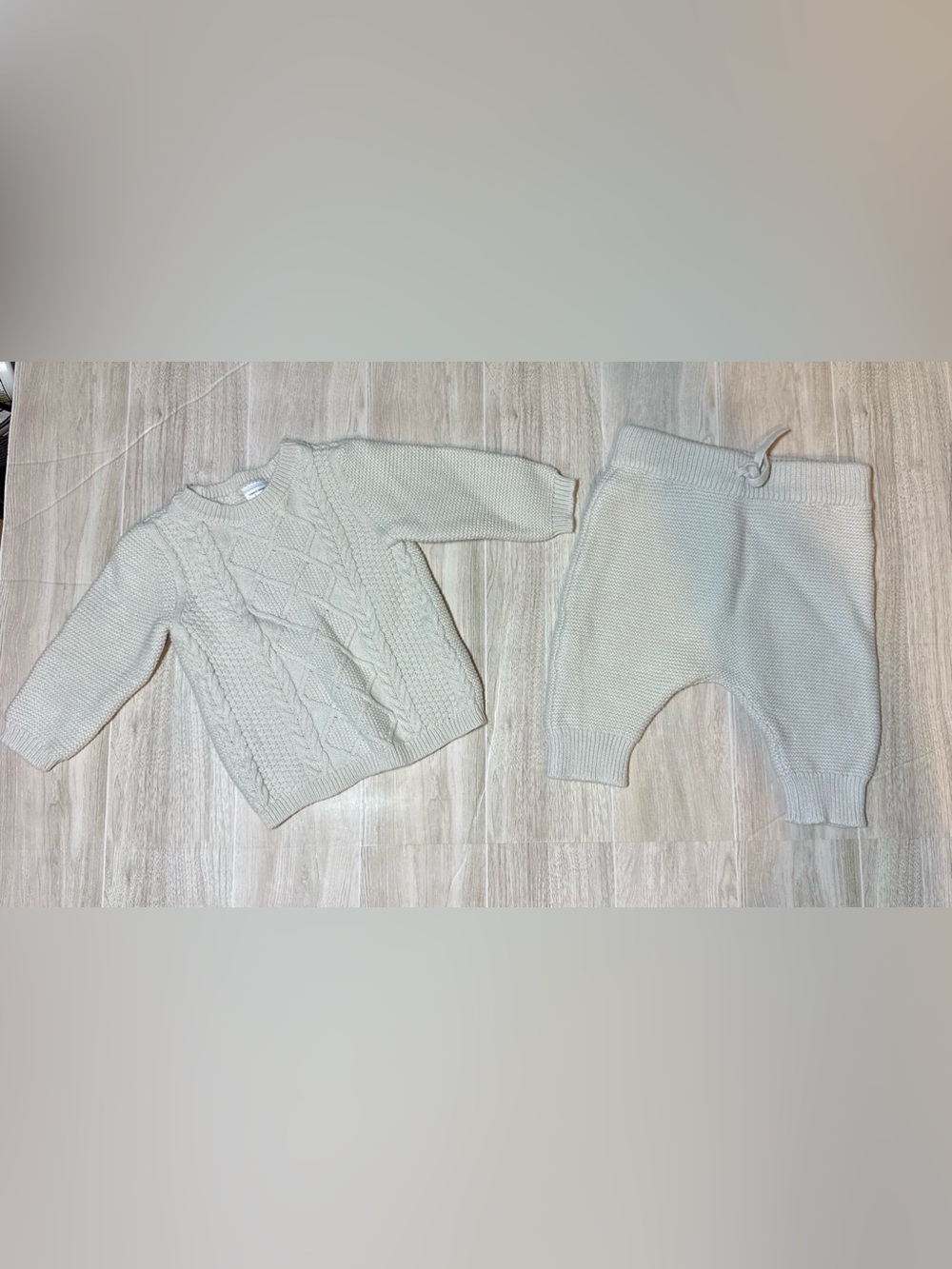 Carter's Cream Cable-Knit Sweater & Pants Set 100% Cotton